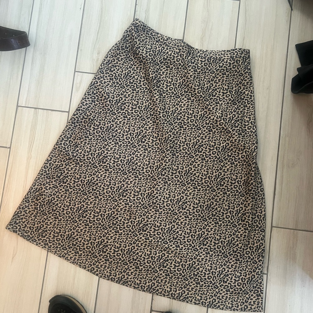 J. Crew Tan and Black Leopard A-Line Skirt - Picture 4 of 4